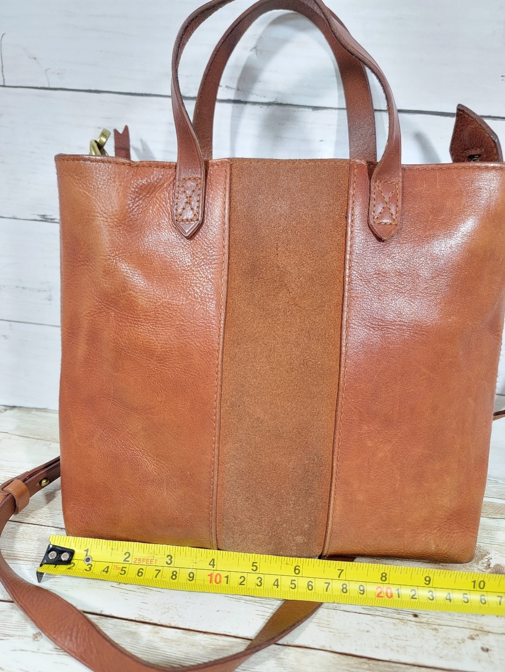 Madewell Suede Stripe Transport Tote - Picture 5 of 13